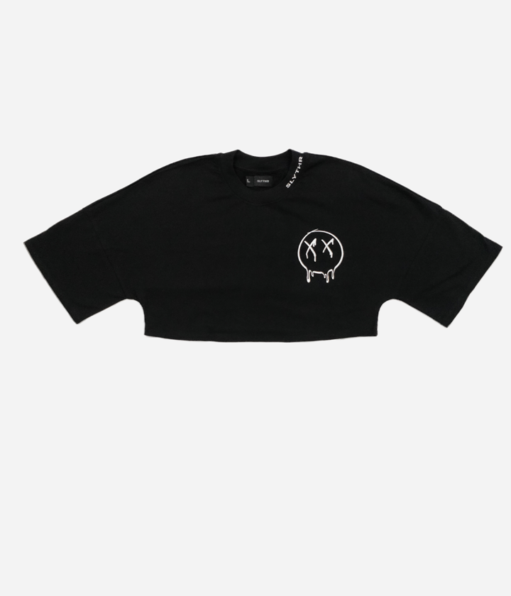 Product Details Of Oversized Crop T Shirt Black Slythr Clothing